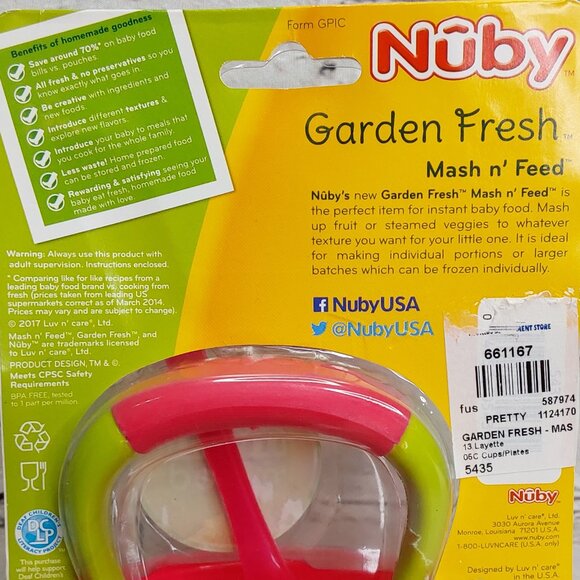 NUBY 'GARDEN FRESH MASH~N~FEED' BOWL & STORAGE - Picture 9 of 16